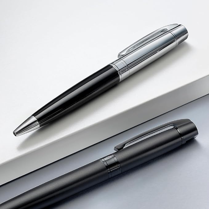Sheaffer 300 Glossy Black Rollerball Pen with Bright Chrome Cap and Chrome-Plated Trim