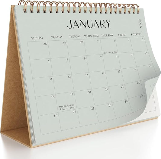 Aesthetic Desk Calendar 2026-2027 - Runs from January 2026 until July 2027 - Beautiful Small 26-27 Flip Desktop Calendar for Easy Organizing