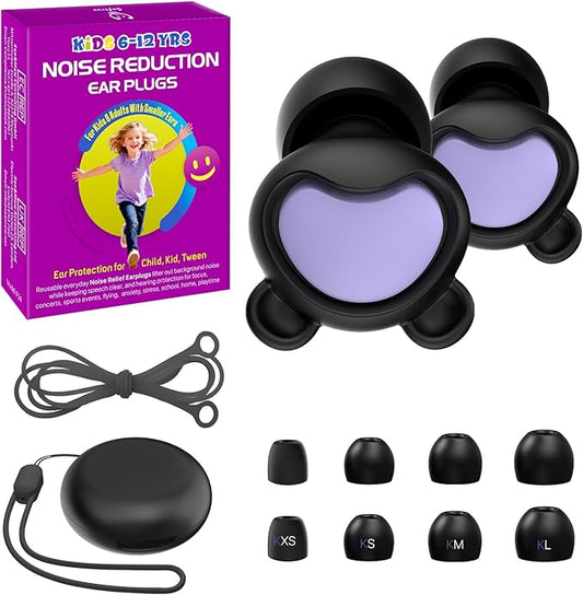 Kids Noise Reduction Ear Plugs(6+yrs) – Reusable Child Ear Protection for Sensitive Ears, Comfortable Earplugs for School, Travel, Focus, Concert, Sleep & Loud Events, 26dB Hearing Protection, 1Pair
