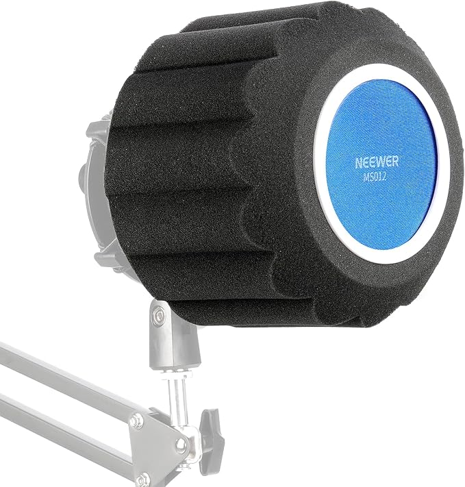 NEEWER Microphone Isolation Ball Shield Pop Filter, Portable Windscreen Mic Cover for Studio Vocal Booth Recording, Sound Absorbing Five Layer Foam Acoustic Equipment for 43-68 mm Mics, MS012