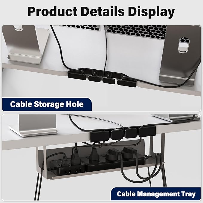 Electric Standing Desk, 63 x 30 Inch, White | Extra Large Desktop, Adjustable Height, Sit to Stand, Home Office Workstation, Supports Dual & Triple Monitor
