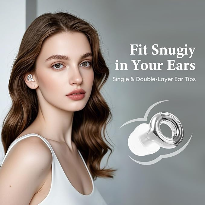 Noise Cancelling Ear Plugs 45dB – Reusable Silicone Earplugs for Sleeping, Snoring, Travel, Concerts & Work with 8 Eartips – Soft Comfortable Hearing Protection (Silver, One Size)