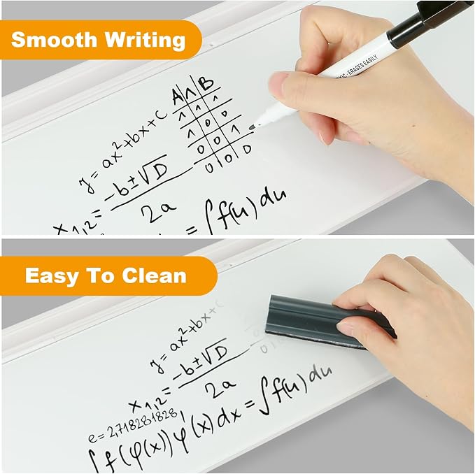 Small Glass Desktop Whiteboard Dry Erase Board, Desk Board Buddy Computer Keyboard Stand to-do List Memo Notepad White Organizers with 2 Markers, 1 Eraser for Office, Home, School Supplies