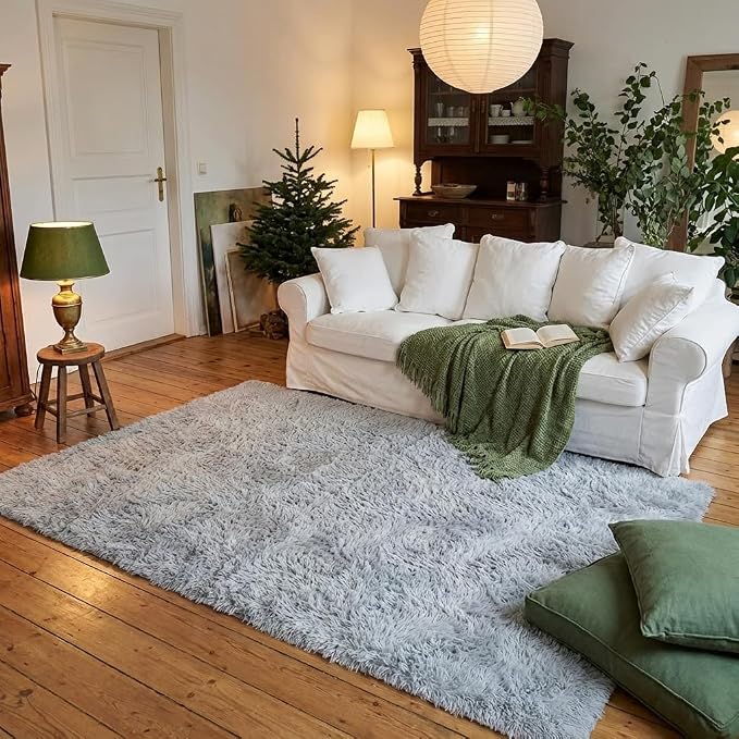Mugorn Small Soft Shag Rugs for Bedroom, 3x5 Fluffy Area Rugs for Living Room