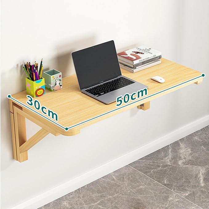 Wall Mounted Folding Table, Floating Desk for Small Spaces,Solid Wood Bracket Laundry Folding Table,Wall Folding Desk,Home Bars and Dining Establishments,50 * 30cm/19.6 * 11.8in