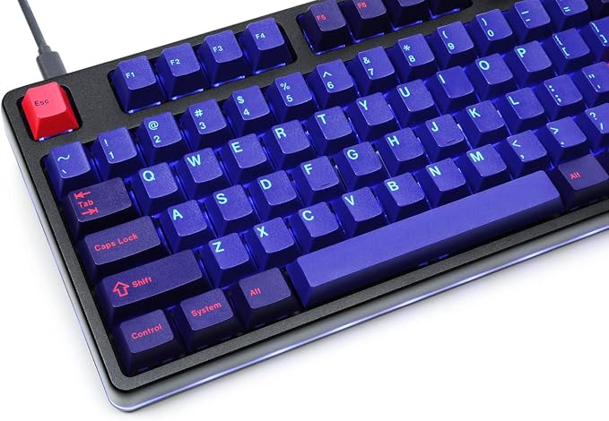 Drop + MiTo GMK Laser Custom Mechanical Keyboard Keycap Set - 129-keys, Doubleshot, Cherry Profile, for 60%, TKL, 1800 Layouts, etc. (Cyberdeck)