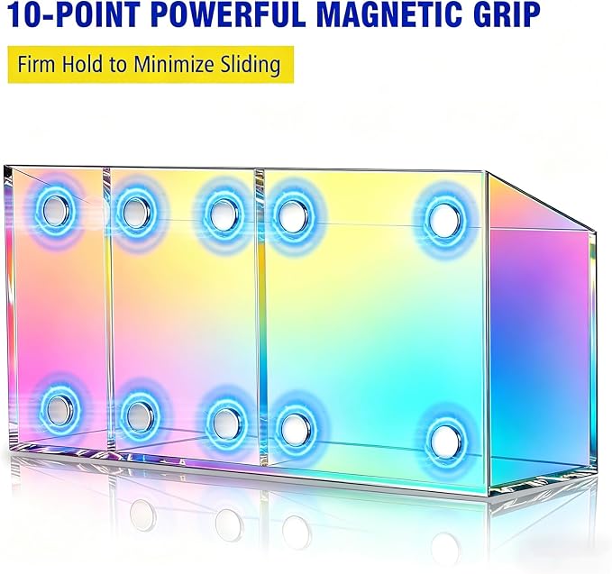 Magnetic Dry Erase Marker Holder for Whiteboard, Anti-slip Magnet Pen Holder for Fridge Refrigeator, Acrylic Pencil Holder for Classroom Teacher, Office Accessories, LockerOrganizer(Colorful)