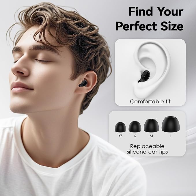 Ultra Soft Ear Plugs - 55dB (SNR) Noise Reduction Hearing Protection - Reusable Earplugs Flexible Comfortable Fit for Noise Sensitivity, Sleep, Work, Study, Airplane, Concerts & Festivals (Black)