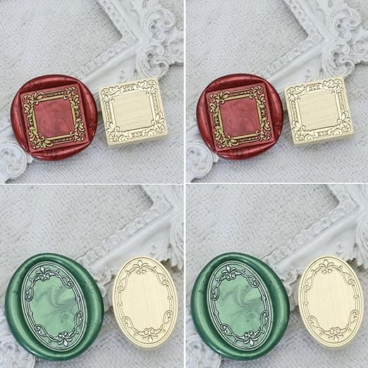 Frame Wax Seal Stemp Kit with 24 Colors Wax Seal Beads 624pcs， Electric WaxSeal Warmer, 3D Embossed Frame WaxSealStamp, Sealing WaxSpoon, WaxSeal Pen, Tweezer,WaxSeal Stamp kit (24B)