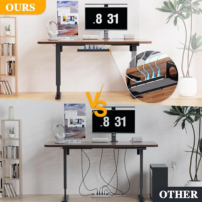 Standing Desk Frame with 330lbs Powerful Dual Motor, Electric Adjustable Height Computer Desk Legs, Sit Stand Up Desk Base with Memory Controller, for Home Office, Black,ED04NB (Frame Only)