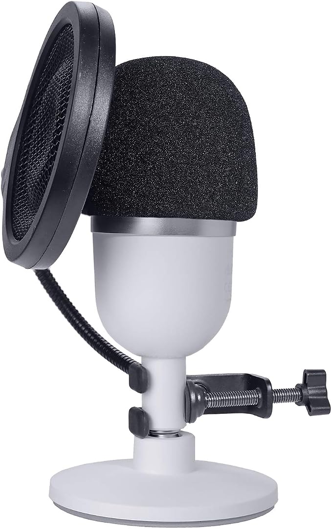 YOUSHARES Razer Seiren Mini Pop Filter with Foam Windscreen - 3 Layers Pop Screen Shield and Foam Cover Compatible with Razer Seiren Mini Mic