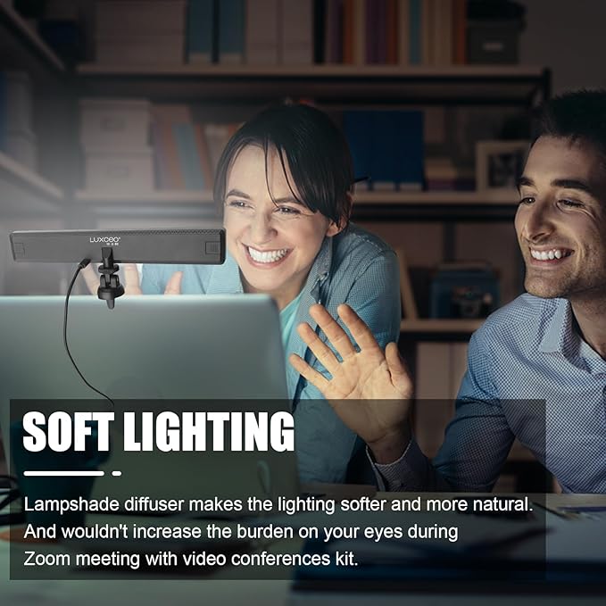 luxceo Video Conference Lighting, Zoom Light for Remote Working, Webcam Lighting for Laptop, Zoom Calls, Live Streaming, Online Class, Self Broadcasting, Video Conference Light Kit for Zoom Meeting