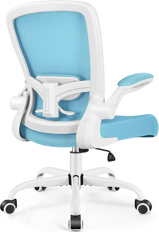 FelixKing Office Chair, Ergonomic Desk Chair Breathable Mesh Chairs Adjustable High Back Lumbar Support Flip-up Armrests, Executive Rolling Swivel Comfy Computer Chairs Home Office Blue
