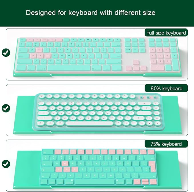 Computer Keyboard Stand Holder - Ergonomic Acrylic Keyboard Stand for Desktop Comfortable Keyboard Tray Riser with Silicone Anti-Slip Strip for Home School Office Desk Accessory, Green