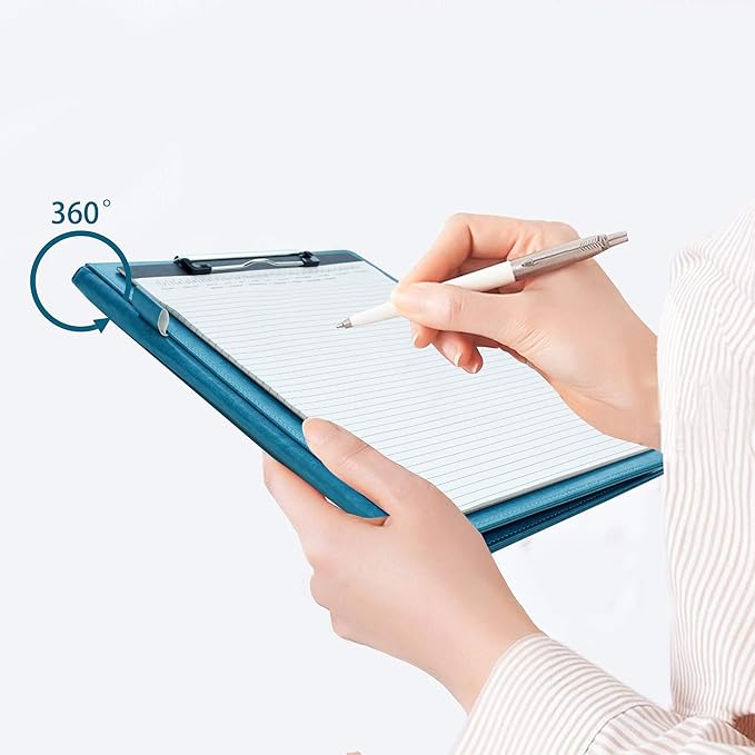 Resume Folder Clipboard Holder Letter Size A4 Legal Pad, Portfolio Pad Folio Document Organizer for Interview & Business (Turquoise)