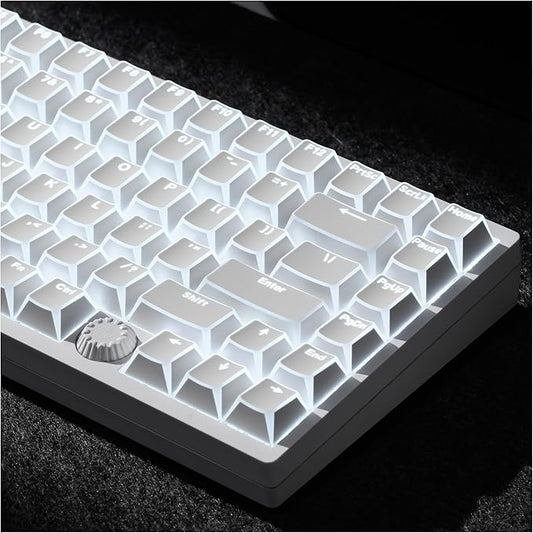 GMKWTL XVX White Shine Through Keycaps, PBT Keyboard Keycaps Cherry Profile, Custom Translucent Keycap Sets Suitable for 60% 65% 75% 80% 100% Mechanical Keyboard