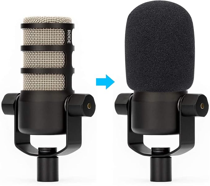 PodMic Pop Filter Foam Cover - Mic Windscreen Wind Cover Customized for Rode PodMic USB Versatile Dynamic Broadcast Microphone to Blocks Out Plosives