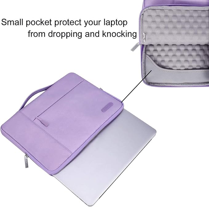MOSISO Laptop Case 13.3 inch, 13-13.3 inch Laptop Sleeve with Handle Compatible with MacBook Air/Pro 13/Pro 14 M5 M4 M3 M2 M1,HP Dell ASUS Lenovo, Polyester Multifunctional Computer Bag, Purple