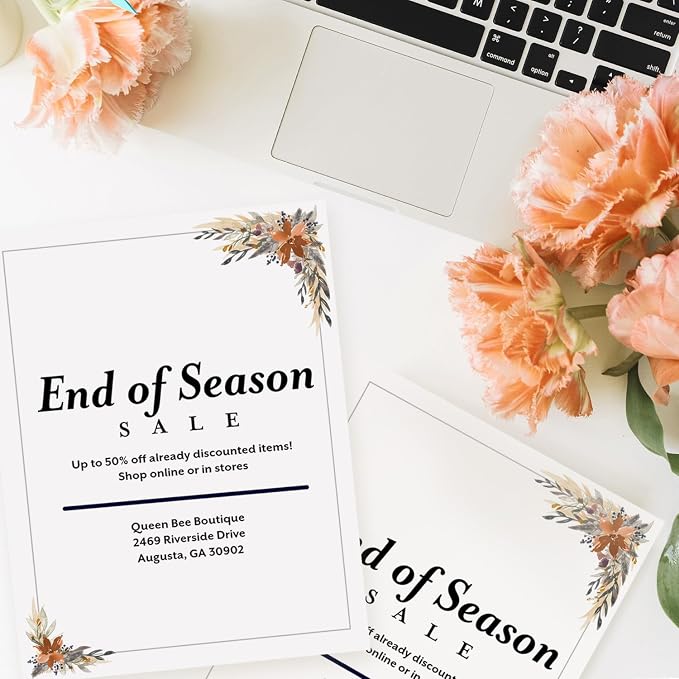 Indie Autumn Floral Letterhead With Envelopes / 40 Decorative Boho Fall Botanical Sheets With Matching Envelopes / 8.5" x 11" Rustic Watercolor Feathers Foliage Paper/All Occasion Design