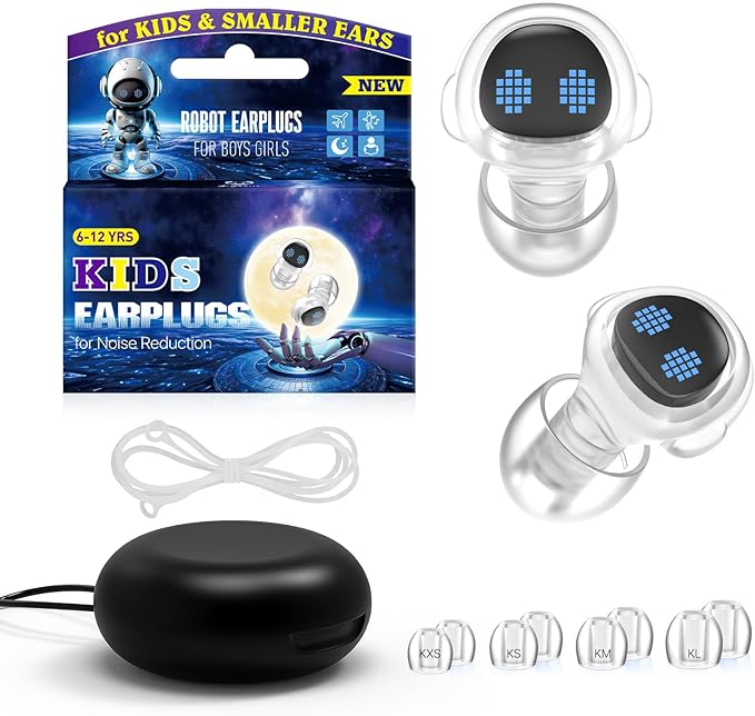 Kids Ear Plugs 6+, Reusable Noise Reduction Extra Small Earplugs for Focus, Concert, Travel, Anxiety, Sleep, Sensitive, Events, School – 26 dB Noise Canceling Soft Silicone Hearing Protection