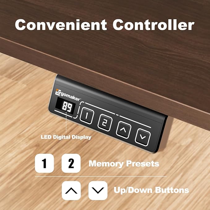 67"x24" Standing Desk, Height Adjustable Sit-Stand Home Office, Walnut | Electric Adjustable Standing Desk, Sit to Stand Computer Office Desk with Splice Board, Memory Preset, Lifts 28.7''-46.5"
