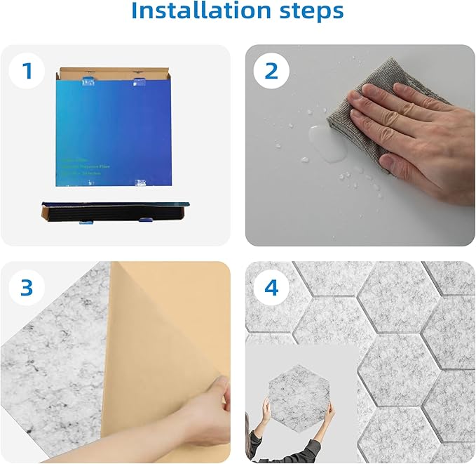 22 Pack Self-Adhesive Sound Proof Foam Panels for Walls, Acoustic Panels 12" x 14" x 0.4" High Density Flat Surface Sound Absorbing Tiles for Home Studio, Office, Gaming Room & Theater