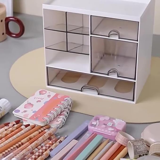 Desk Organizers with Drawers Pen Holders Multifunctional Desktop Organizers Makeup Organizers Office School Supplies