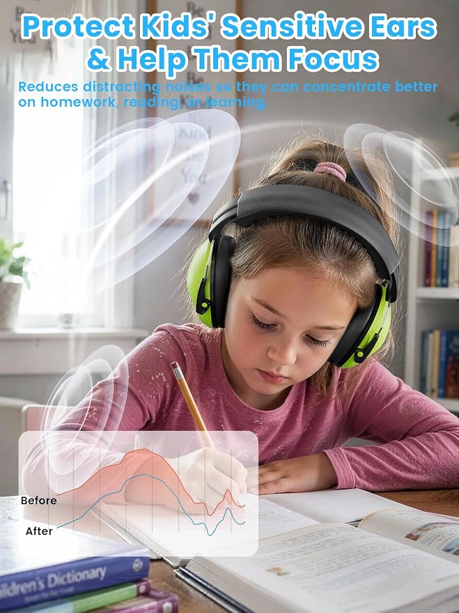 Dr.meter Ear Muffs for Noise Reduction: 27.4SNR Noise Cancelling Headphones for Kids Adults, EM100 Adjustable Hearing Protection Earmuffs for Monster Jam, Autism Sensory, Concerts, Fireworks