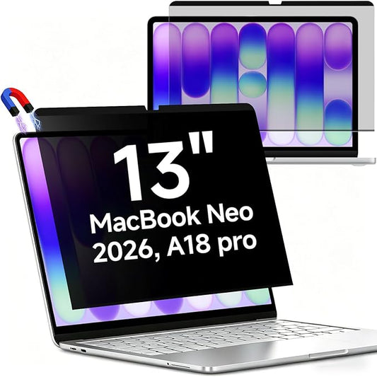 ZOEGAA MacBook Neo Privacy Screen, Magnetic Privacy Screen Protector for MacBook Neo 13 Inch (2026 A18 Pro), Anti-Glare Blue Light Blocking Filter for Office Coffee Shop Travel Work Study