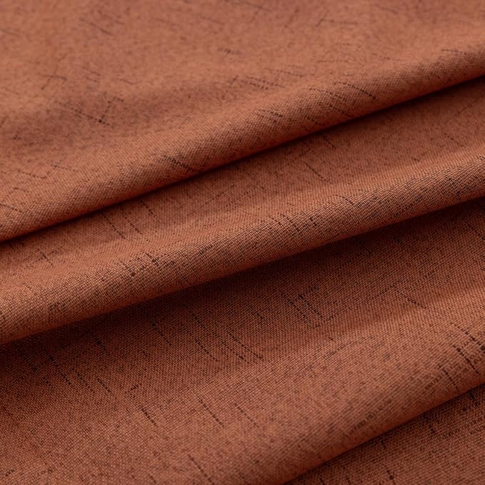 KOUFALL Blackout Curtains for Bedroom,Room Darkening Black Out Bohemian Curtains 63 Inch Long,Rust Terracotta Terra Cotta