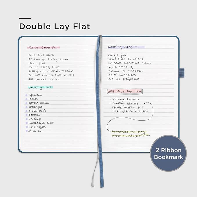 &And Per Se Lined Journal Notebook – A5 Hardcover, 160 Pages 100gsm Thick Paper, College Ruled for Writing - 5.7”x8” (Dark Blue)