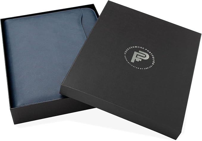 Forevermore Portfolios Padfolio Binder - Professional Faux Leather Travel Organizer Pouch for Tablet, Documents, Presentation Folders, Business Cards - Zipper Closure with Notepad - Brown