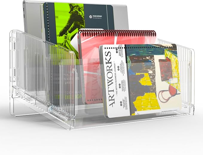 File Sorter Organizer, 5 Sections Acrylic Letter Tray for Desk, Mail Organizer Letter Holder for Envelopes, Mail, Electronics 1Pack | Desk Mail Organizer Letter Holder for Envelopes, Mail, Electronics