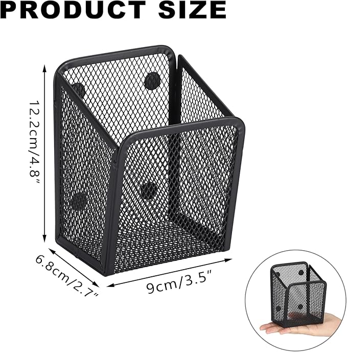 ELLDOO Magnetic Water Drink Packet Holder, Magnetic Metal Mesh Tea Bag Organizer Sugar Packet Basket, Kitchen Organizers and Storage for Refrigerator and Countertop