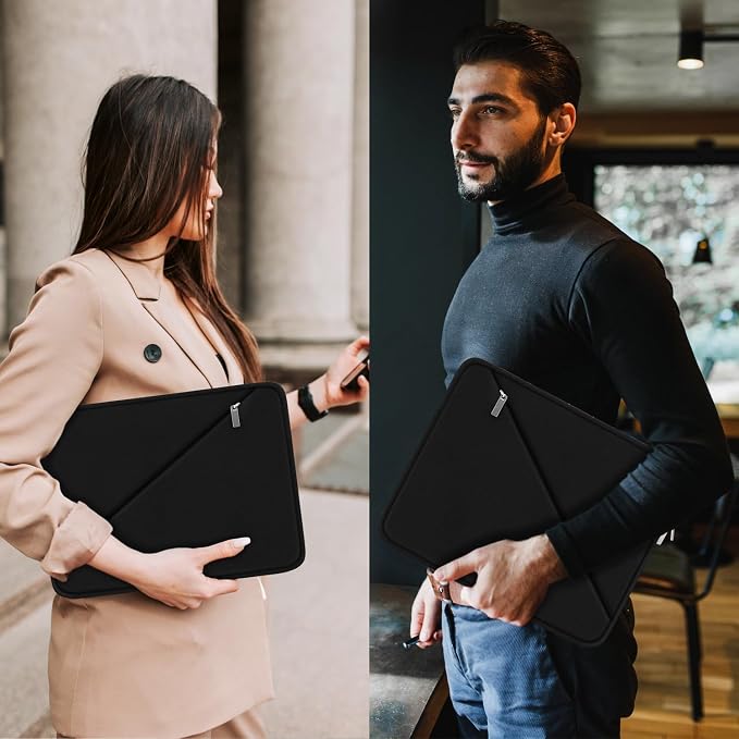 Laptop Case 13 inch, Traveling Carrying Computer Bag with Zippered Pocket, Shockproof Protective Laptop Sleeve Compatible for 13 inch New MacBook Air M2, 13 inch MacBook Pro M2 M1, Black