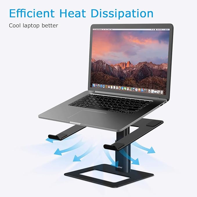 BoYata Laptop Stand, Ergonomic Aluminum Height Adjustable Computer Stand Laptop Riser Holder for Desk, Compatible with MacBook Pro/Air, Dell, Lenovo, HP, Samsung, More Laptops 11-17"