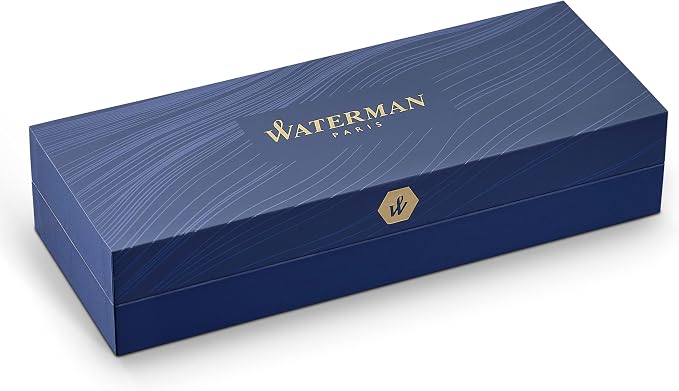 Waterman Carène Black Sea Fountain Pen | High-Gloss Black & 23k Gold Clip | Fine Nib with Blue Ink Cartridge | Gift Box