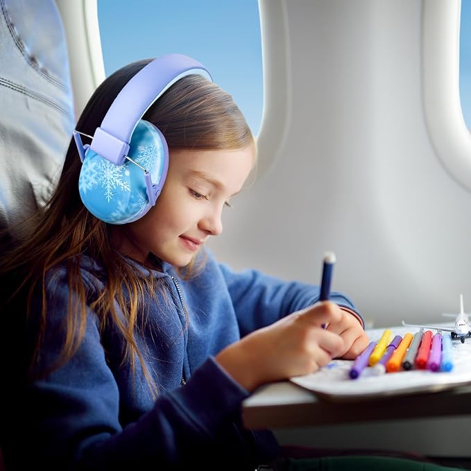ProCase Kids Noise Cancelling Headphones, Kids Ear Protection Monster Jam Truck, Fireworks Hearing Protection Noise Reduction, Noise Canceling Earmuffs for Sensory Autism Toddler Children -Snowflake