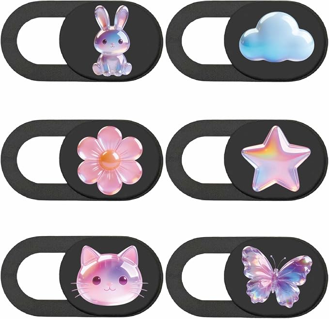 6Pcs 6 Styles Butterfly Camera Cover Slide Sticker 0.04 Inch Privacy Guard Accessories, Computer Camera Cover Cute Protector Blocker for Desktop Loptop Tablet Notebook Mini PC Office Use
