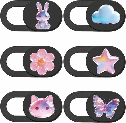 6Pcs 6 Styles Butterfly Camera Cover Slide Sticker 0.04 Inch Privacy Guard Accessories, Computer Camera Cover Cute Protector Blocker for Desktop Loptop Tablet Notebook Mini PC Office Use