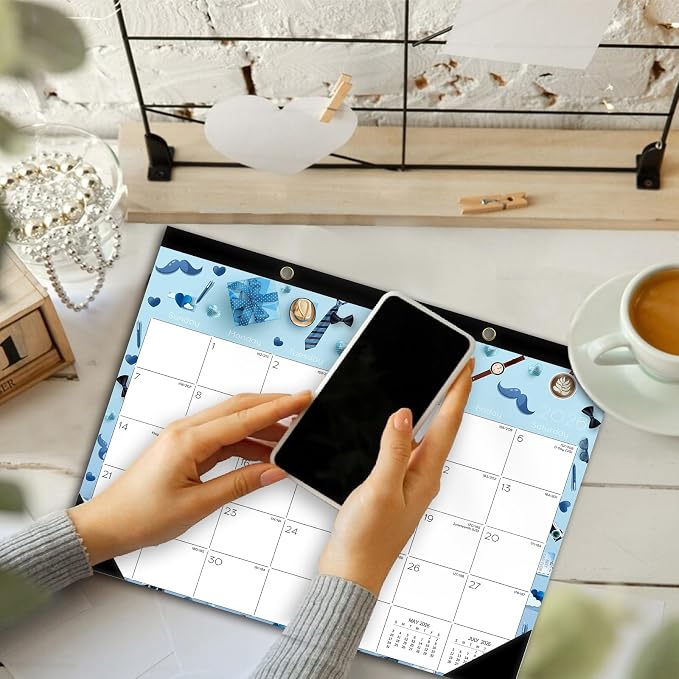 Ymumuda Desk Calendar 2026-2027 Wall Calendar 2 in 1, Monthly Desk Calendar 2026 from JAN.2026 to JUN.2027, 18-Month, Large 12"×17", Waterproof Cover, Hanging Rope, Home/office/School Planners