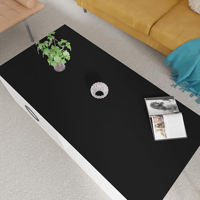 Faux Leather Table Cover,1.8mm Thick,24x60 Inch Desk Cover,Large Desk Mat,Table Protector,Table Cover Protector,Desk Protector,Table Pad,(Black+Gray,24x60)