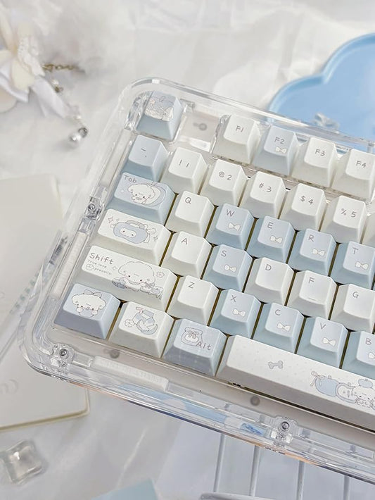 Blue Puppy's Fruits Keycaps 140 Keys, Cherry Profile PBT Key Caps Set, Dye Sublimation Cute Keyboard Keycaps, Custom Key Cap for Cherry MX Switches Mechanical Gaming Keyboard 60% 75% 100%