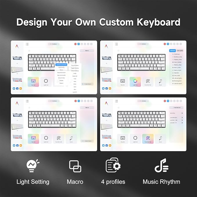 KEMOVE K61SE Gaming Mechanical Keyboard, 60 Percent Wired RGB Backlit N-Key Rollover Compact Mini 61 Keys Keyboard for PC Laptop, Blue Switch