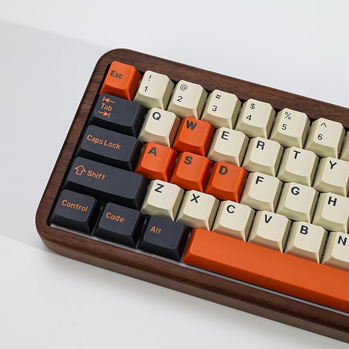 Carbon PBT Double Shot Orange Keycap Set,174 Keys Retro Custom Key Cap Keycaps 60 Percent Cherry Profile Keycaps for 61/64/68/84/87/100/104/108 Mechanical Keyboard