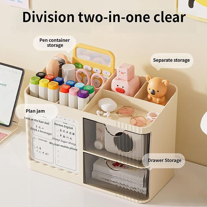 Stylish Desk Storage with Multiple Compartments for Keeping Supplies in Order Ideal for Work or Study Minimalist Desk Planner