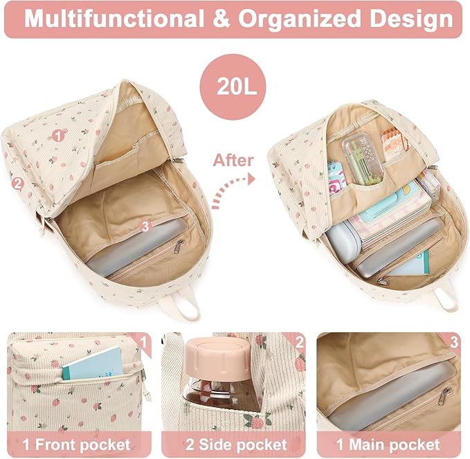 BTOOP School Backpacks for Teen Girls Bookbags Lightweight Kids Backpack School Bags Set with Lunch Box Pencil Case