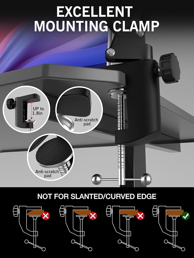 QuadCast 2 Boom Arm, Mic Arm Microphone Arm for HyperX QuadCast 2 with HyperX QuadCast 2 Pop Filter, 3/8" to 5/8" Adapter, by SUNMON
