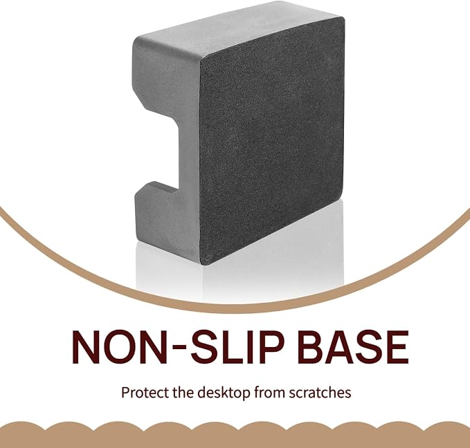 Concrete Sticky Note Holder for 3x3 Inch Notes - Cement Self-Stick Note Memo Pad Holder Notepad Dispenser Organizer - Modern Desk Accessory for Office & Home, Gray