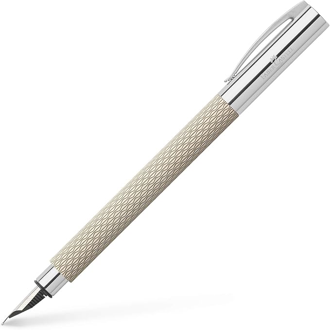 FABER-CASTELL Ambition OpArt 149621 Fountain Pen Nib Width F White Sand Pack of 1